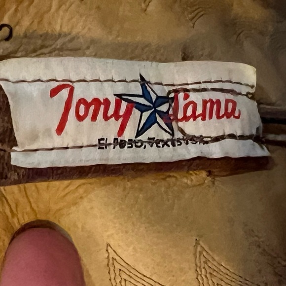 Tony Lama brown leather cowboy boots women’s 9 1/2 made in USA BT 3 - Picture 15 of 16